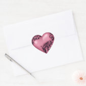 Heart Scroll roze w Black Hart Sticker (Envelop)