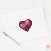 Heart Scroll Sangria w Black Hart Sticker (Envelop)