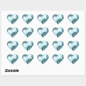 Heart Scroll Sky Blue w Black Hart Sticker (Vel)
