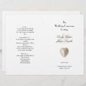 Heart Seashell Beach Wedding Ceremony Program (Voorkant / Achterkant)