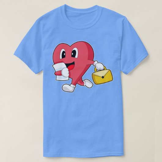 Heart Secretary Briefcase T-shirt (Design voorkant)