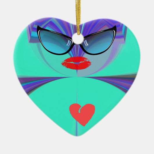 Heart Selfie Keramisch Ornament (Voorkant)