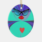 Heart Selfie Keramisch Ornament (Rechts)