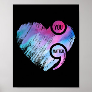 Heart Semicolon Project Zelfmoordpreventie Awarene Poster