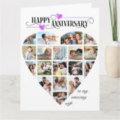 Heart Shape 18 Photo Collage Wedding Jubileum Kaart (Voorkant)