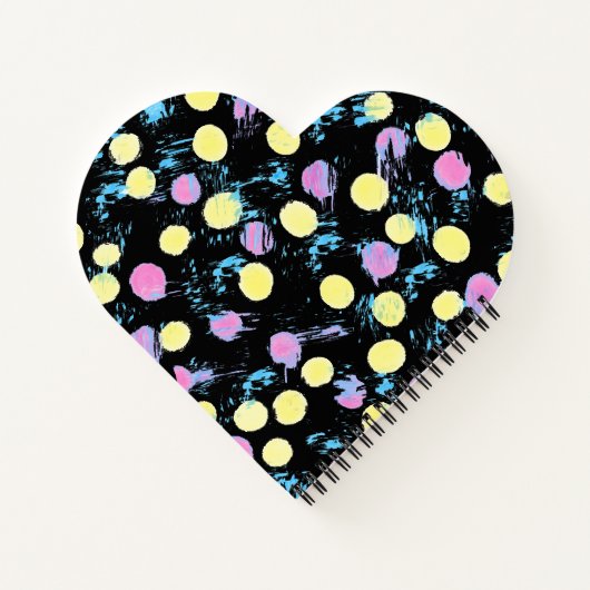 Heart Shape Confetti Pastel Paint Splash Custom Notitieboek (Achterkant)