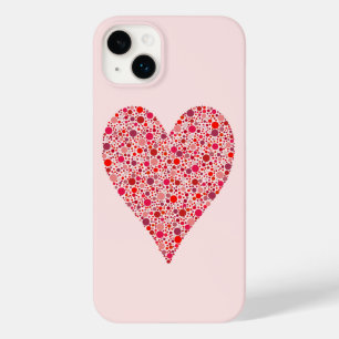 Heart Shape Crimson Polka Dots on Pink Case-Mate iPhone 14 Plus Hoesje