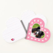 Heart Shape Custom Pet Foto op roze met poten Notitieboek (Binnen)