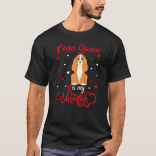 Heart Shape Funny Cocker Spaniel Dog is mijn Valen T-shirt