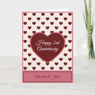 Heart Shape Happy Anniversary Card Feestdagen Kaart
