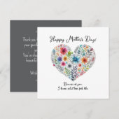 Heart Shape Happy Mother’s Day Kaart (Voorkant / Achterkant)