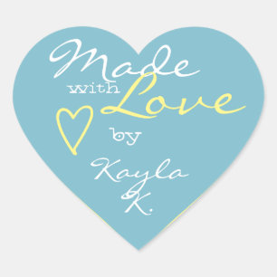 Heart Shape Lijst Pastel Sky Blue gemaakt van Love Hart Sticker