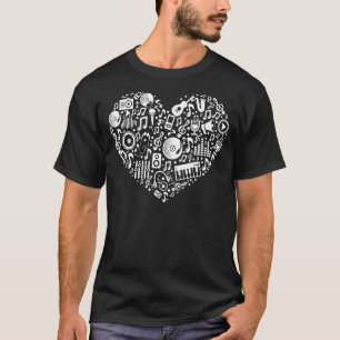 Heart Shape Musical Notes Music lovers Gifts Valen T-shirt