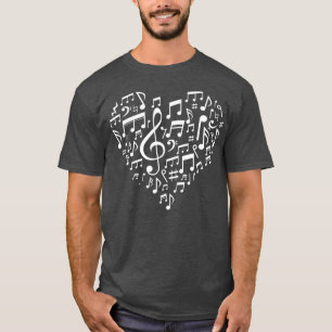 Heart Shape Musical Notes Music lovers Gifts Valen T-shirt