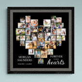 Heart Shape Photo Collage 36 Pic Funeral Memorial Poster