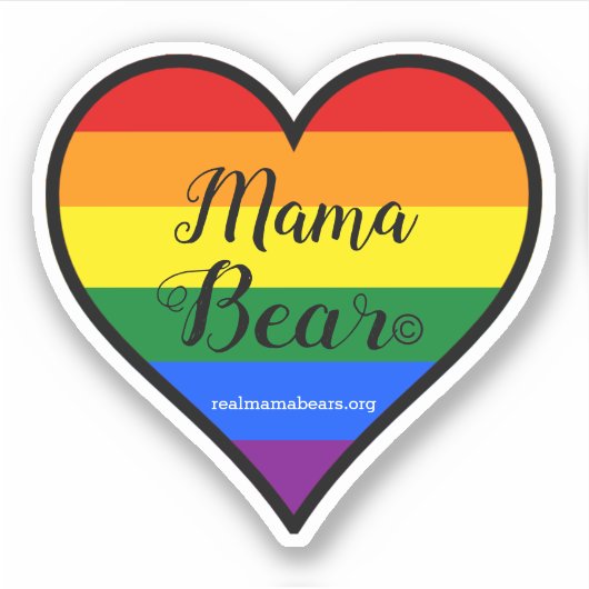 Heart Shape Pride Flag Vinyl Sticker (Voorkant)