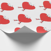Heart Shape Red Cute Love Character Design Cadeaupapier (Hoek)