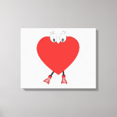 Heart Shape Red Cute Love Character Design Canvas Afdruk (Voorkant)
