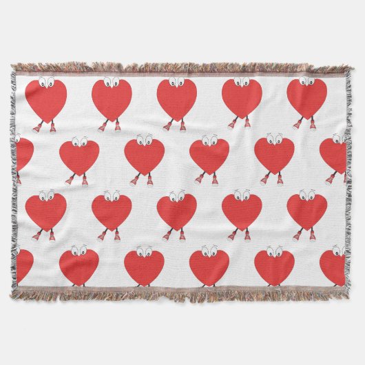 Heart Shape Red Cute Love Character Design Deken (Voorkant)