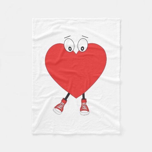 Heart Shape Red Cute Love Character Design Fleece Deken (Voorkant)