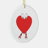 Heart Shape Red Cute Love Character Design Keramisch Ornament (Rechts)