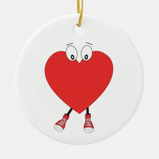 Heart Shape Red Cute Love Character Design Keramisch Ornament (Voorkant)