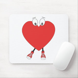 Heart Shape Red Cute Love Character Design Muismat
