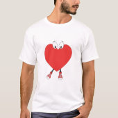 Heart Shape Red Cute Love Character Design T-shirt (Voorkant)