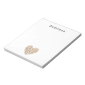 Heart Shape Sea Shells Ocean Beach Personalized Notitieblok (Gedraaid)