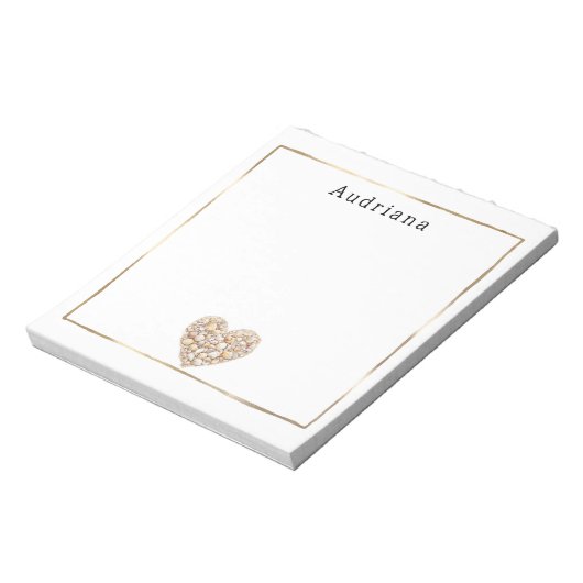 Heart Shape Sea Shells Ocean Beach Personalized  Notitieblok (Gedraaid)