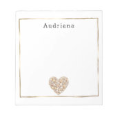 Heart Shape Sea Shells Ocean Beach Personalized  Notitieblok (Voorkant)