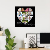 Heart Shaped 11 Photo Collage Funeral Service Poster (Thuiskantoor)
