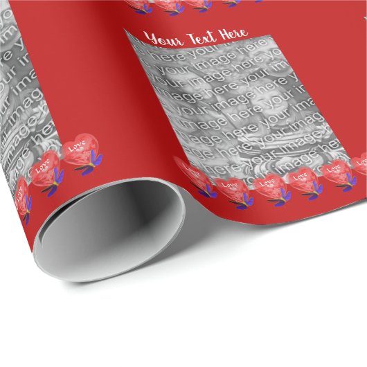 Heart Shaped Balloons Love Photo Lijst Sjabloon Cadeaupapier (Rol Hoek)