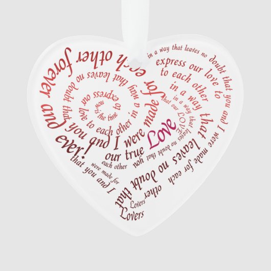 Heart Shaped Calligraphy Lovers Quote (devant)