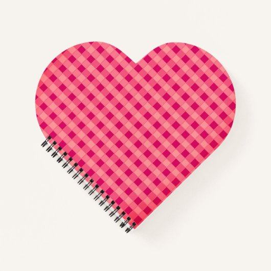 Heart Shaped Checked Tablecloth Pattern Notitieboek (Voorkant)