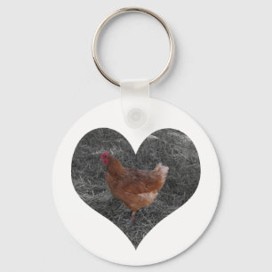 Heart Shaped Chicken Sleutelhanger