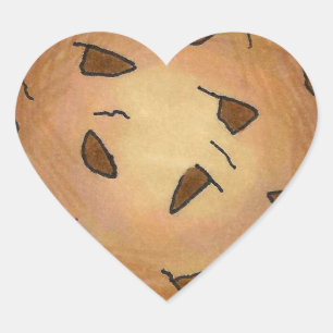 Heart-Shaped Chocolate Chip Cookie Foodie Hart Sticker