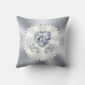 Heart Shaped Diamond Persoonlijke Weddenschap Kussen (Achterkant)