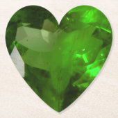 Heart‑Shaped Emerald Kartonnen Onderzetters (Voorkant)