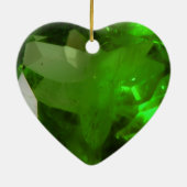 Heart‑Shaped Emerald Keramisch Ornament (Achterkant)
