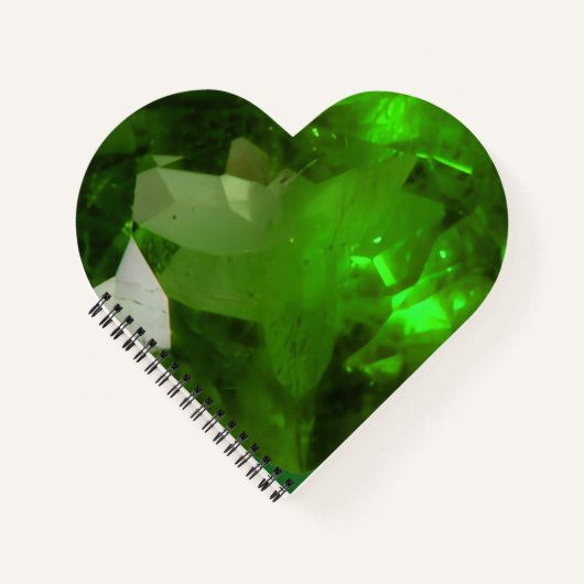 Heart‑Shaped Emerald Notitieboek (Voorkant)