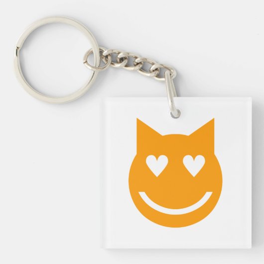 Heart Shaped Eyes Emoji Sleutelhanger (Voorkant)