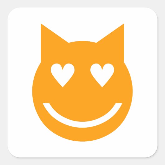 Heart Shaped Eyes Emoji Vierkante Sticker (Voorkant)