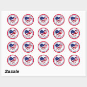 Heart Shaped Flag | Aangepaste dank Ronde Sticker (Vel)