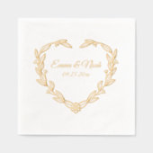 Heart Shaped Floral Wedding Folie Servetten (Voorkant)