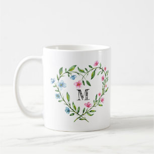 Heart Shaped Floral Wreath Koffiemok