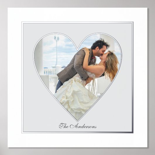 Heart Shaped Folie Accent for Wedding Poster Print (Voorkant)