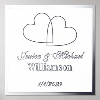 Heart Shaped Folie Accent for Wedding Poster Print