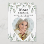 Heart Shaped Foto Waterverf Greenery Memorial Programma (Voorkant / Achterkant)