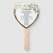 Heart Shaped Green Leaf Tree Wedding Program Fan Handwaaier (Achterkant)